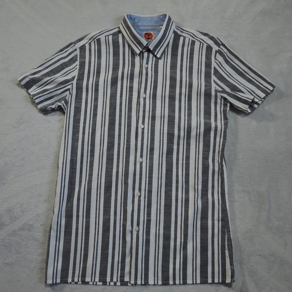 Scott Ellis Sz M Casual Button Down Striped Shirt - Black and White